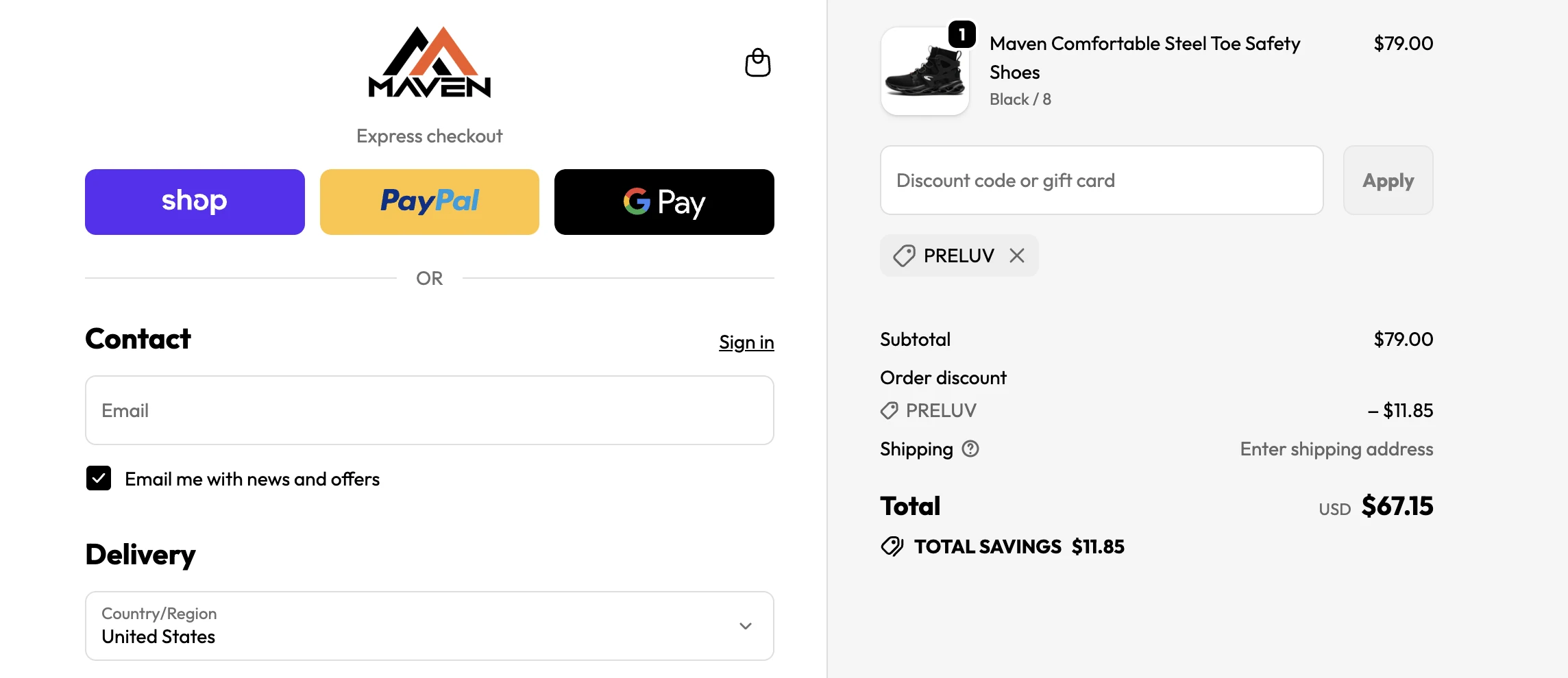 Use Discount Code PRELUV for 15% OFF Sitewide at mavensafetyshoes.com